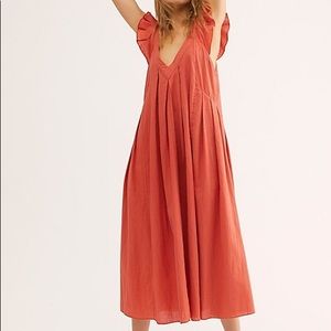 Free People Darling Days Midi Dress - Kiss Blush S